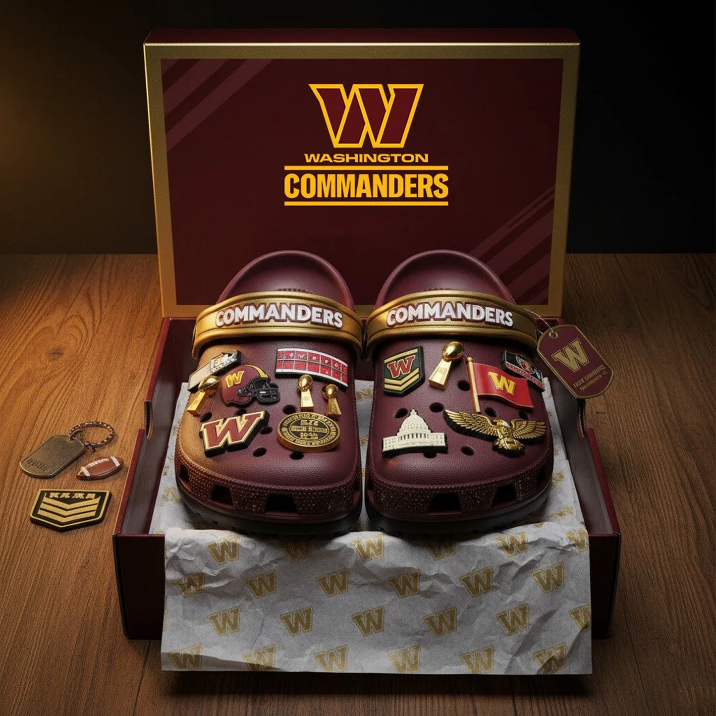 WAS x NFL Premium Crocs Clogs Shoes DATND TANTD