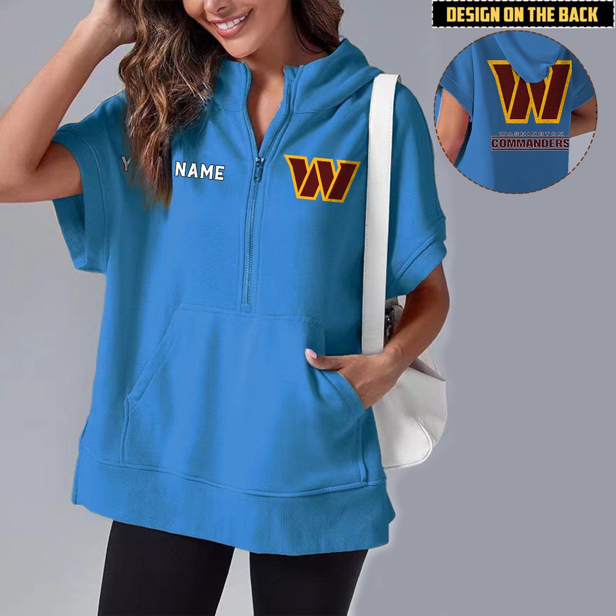 WAS x NFL Short Sleeve Zip Hoodie DATND TANTD