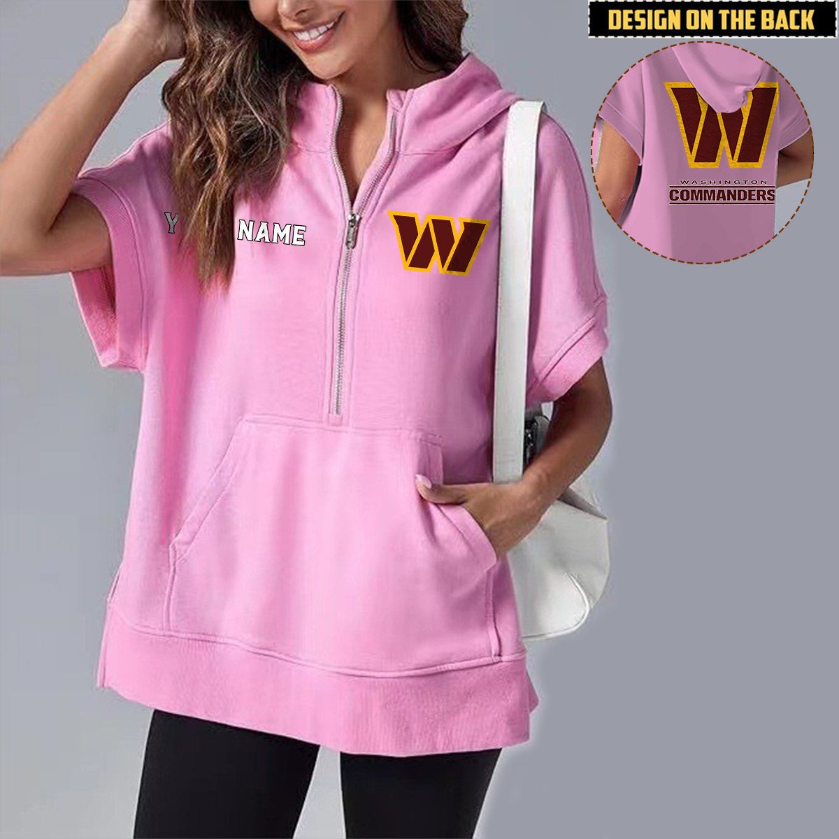 WAS x NFL Short Sleeve Zip Hoodie DATND TANTD