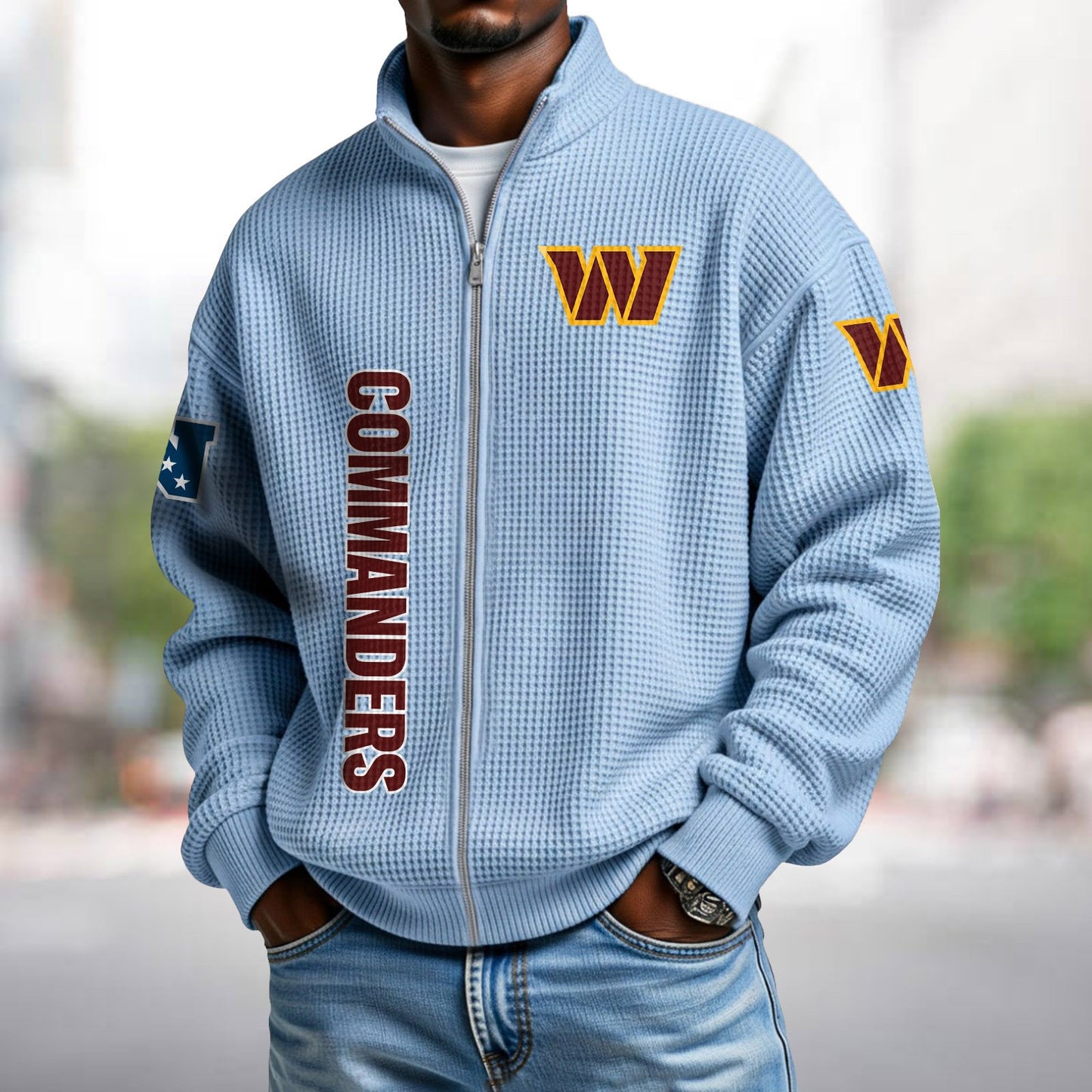 WAS x NFL Waffle Zip-Up Sweatshirt DATND TANTD