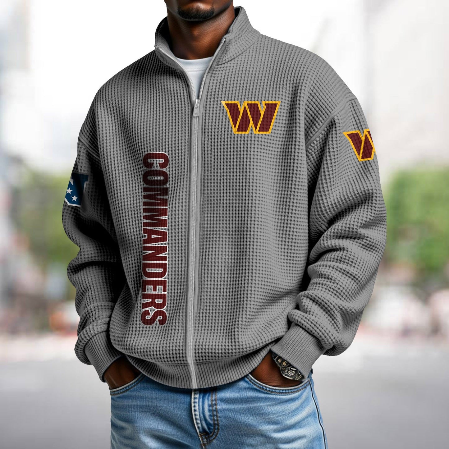 WAS x NFL Waffle Zip-Up Sweatshirt DATND TANTD