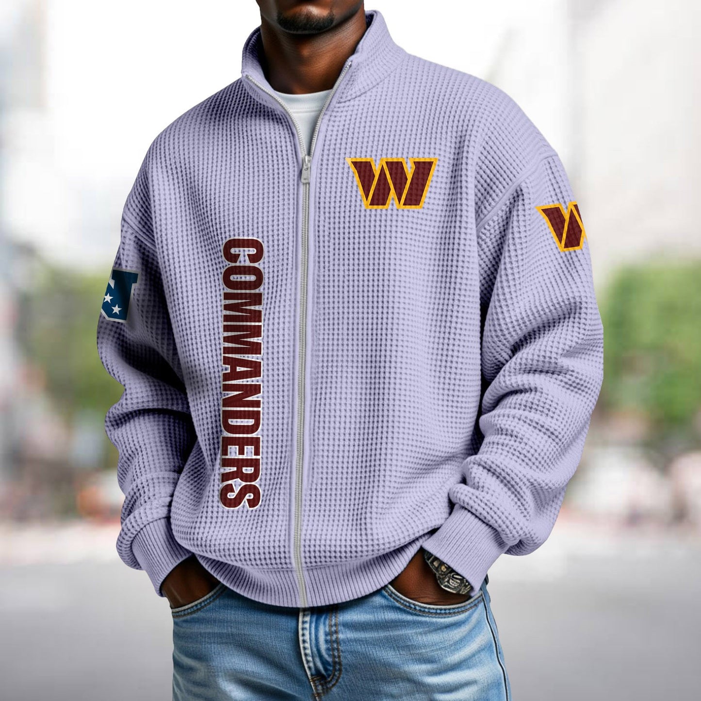 WAS x NFL Waffle Zip-Up Sweatshirt DATND TANTD