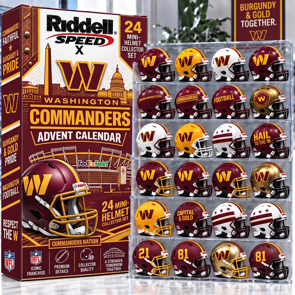 WAS x Premium NFL Mini Helmet Advent Calendar
