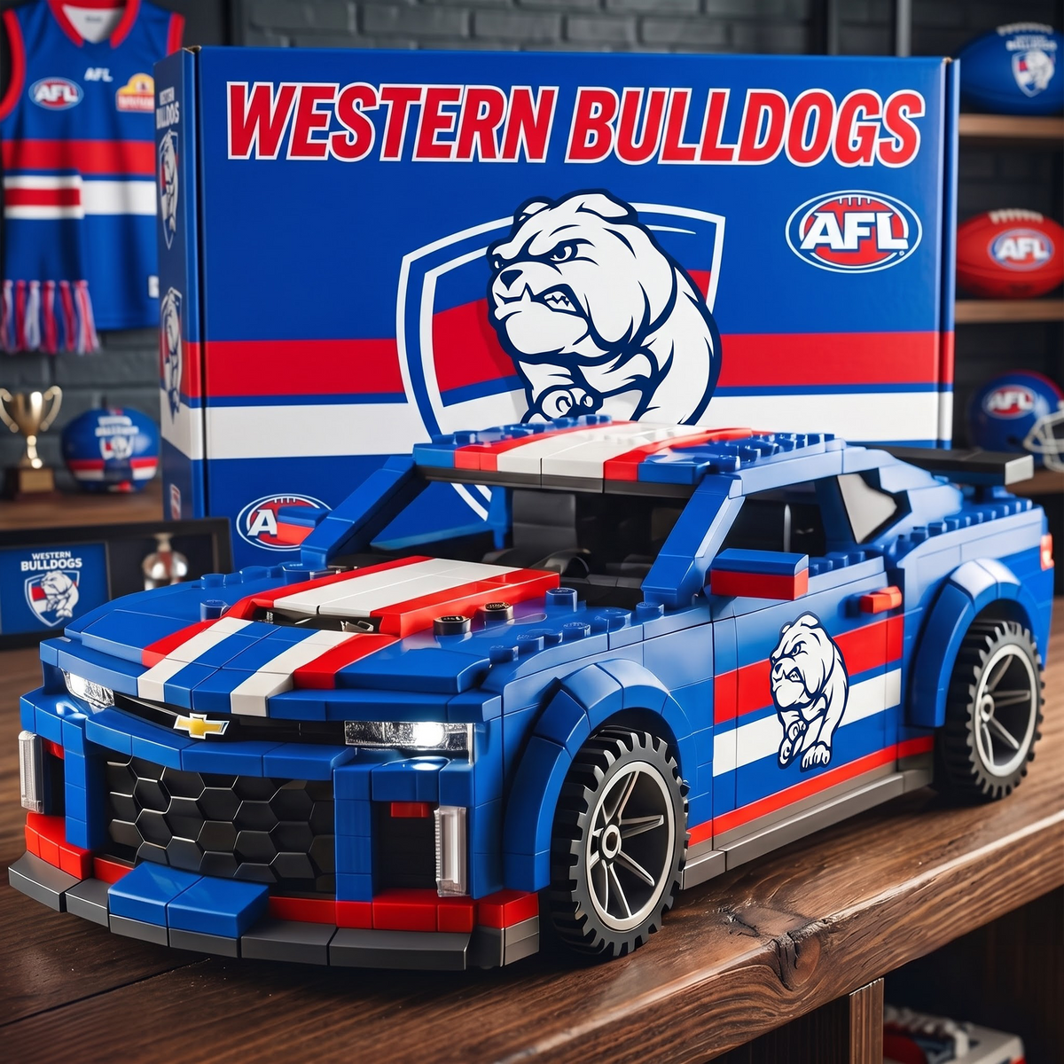 WB x AFL Team Muscle Car Building Block Set