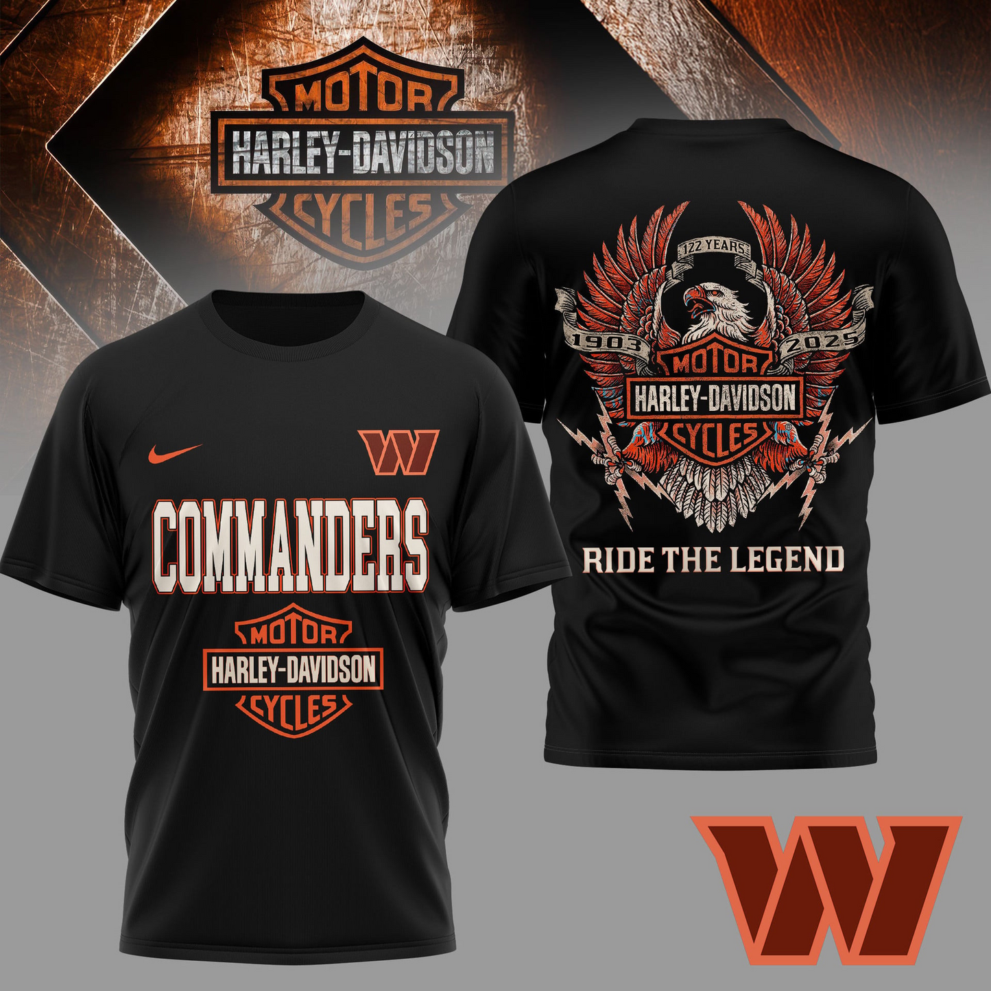 WC Premium NFL 122 Year Motorcycle 3D Shirt DDT NTL