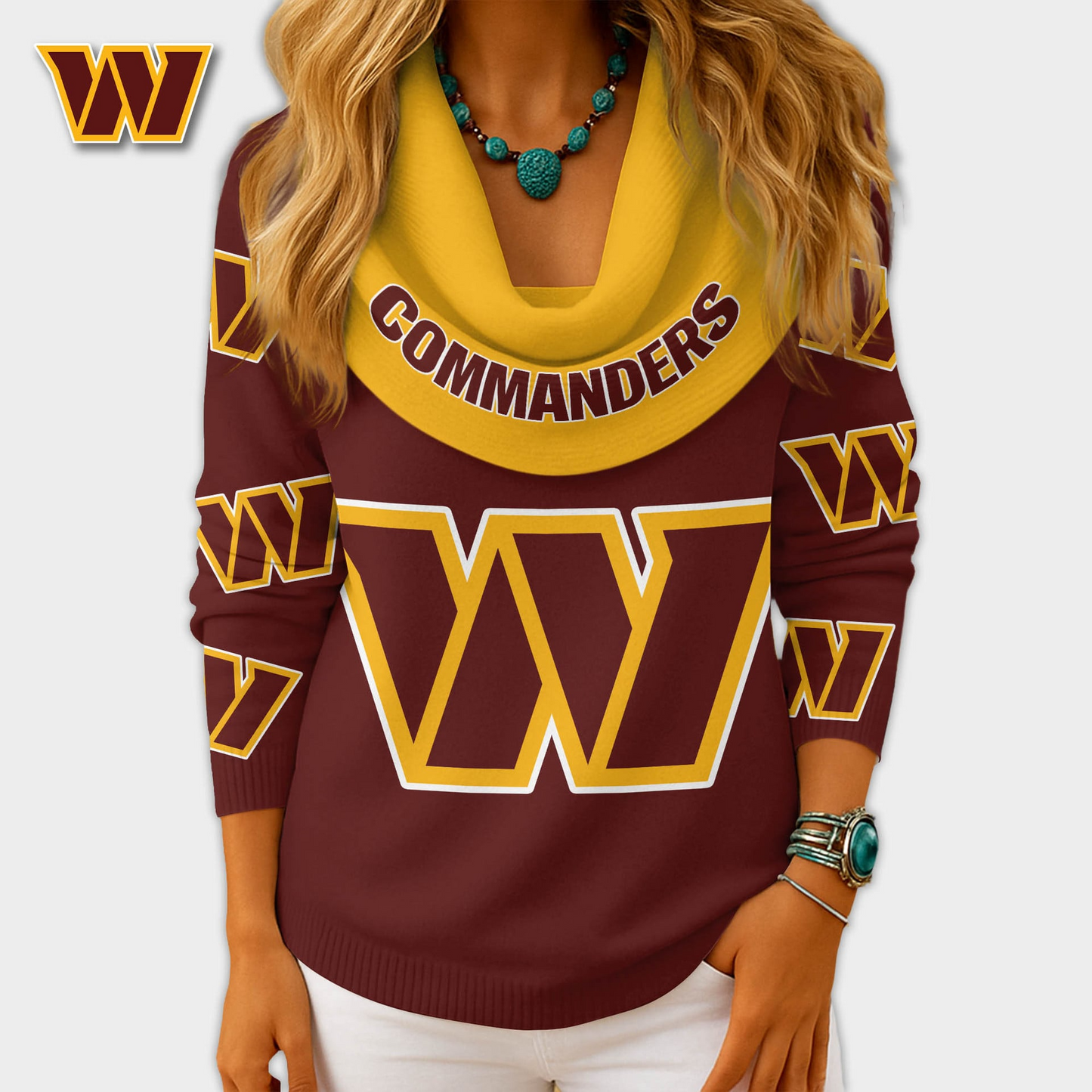 WC Premium NFL Fan Cowl Neck Sweater 3D Shirt DDT NTL