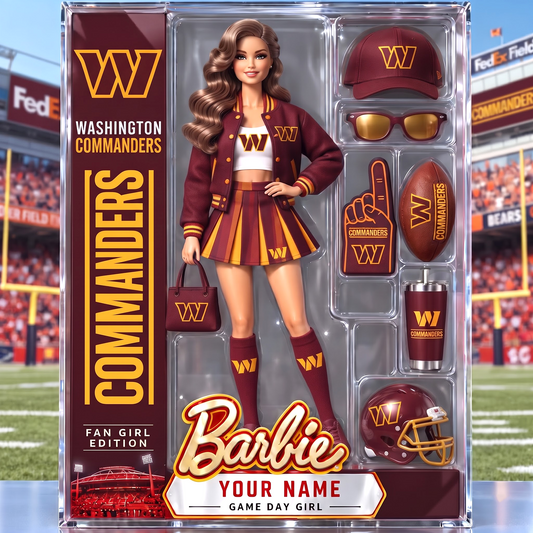 WC x Personalized NFL Ken Acrylic Block Plaque Action Figure Box