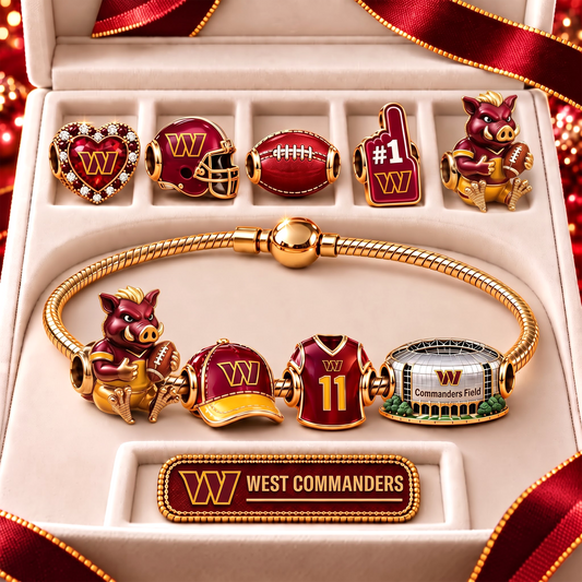 WC x Premium NFL Fan Charm Bracelet - Pandora Style Sports Charm Set