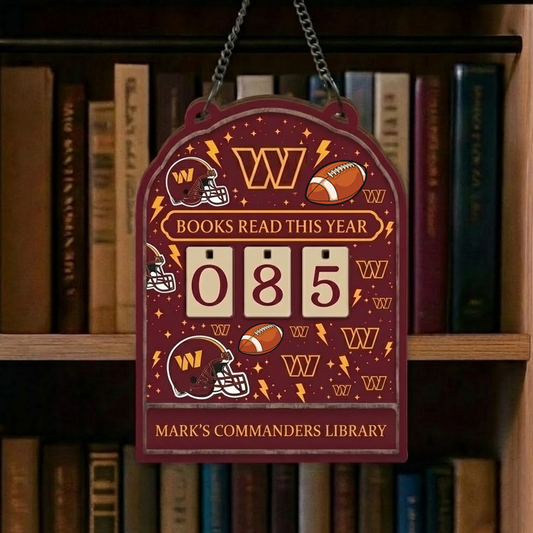 NFL x WAS Personalized Wooden Book Tracker HLP HLPHUONG