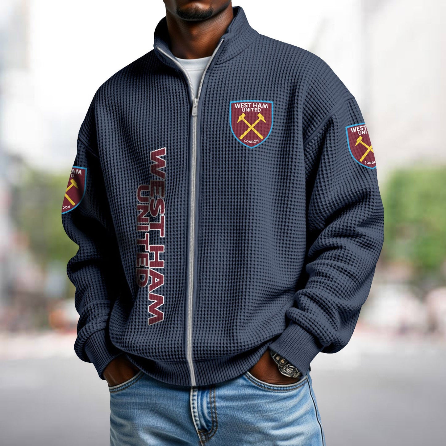 WHU x EPL Waffle Zip Up Sweatshirt DatND DVT