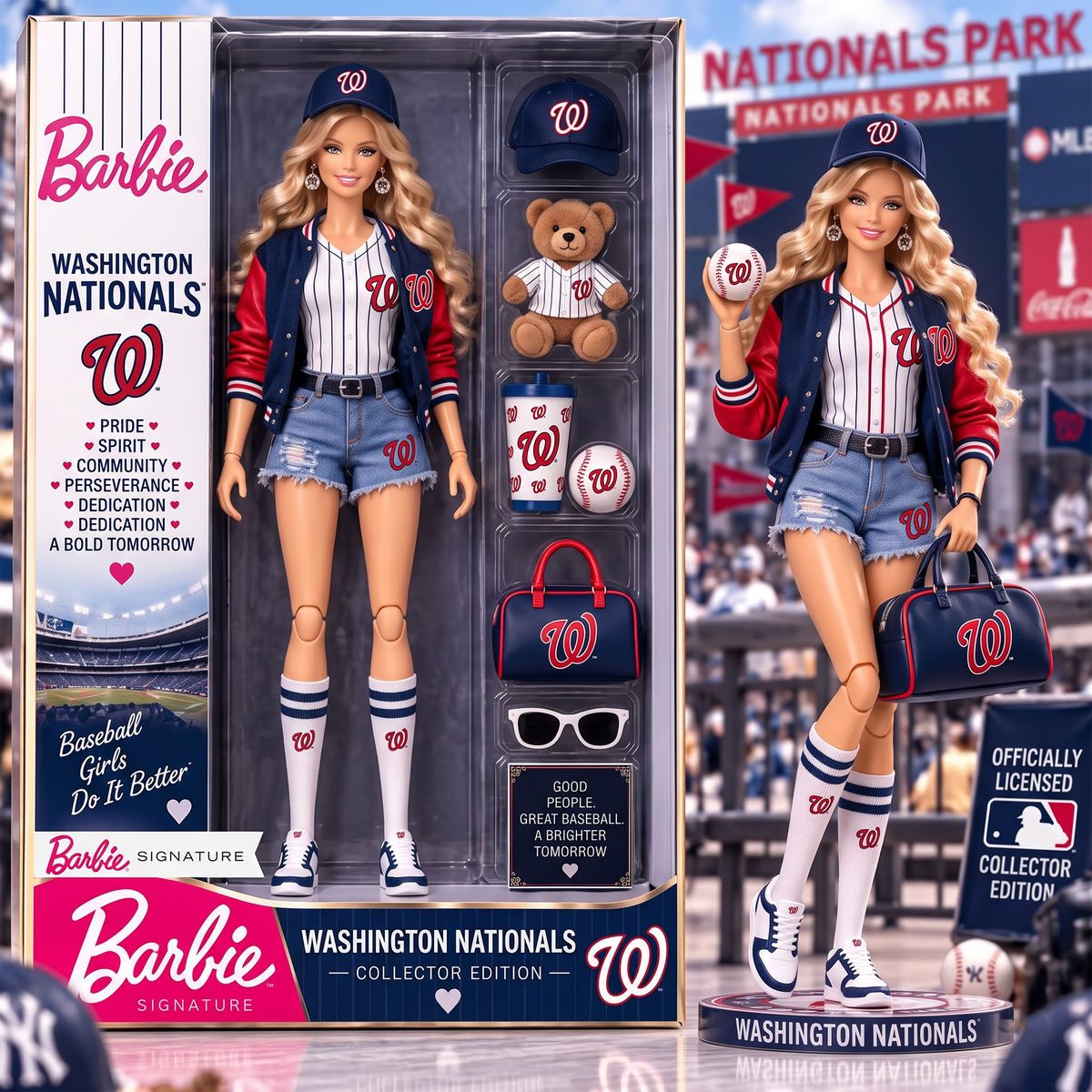 WN x Personalized MLB Barbie Acrylic Block Plaque Figure Set