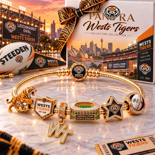 WT x Premium NRL Heritage Gold Charm Bracelet Gift Set