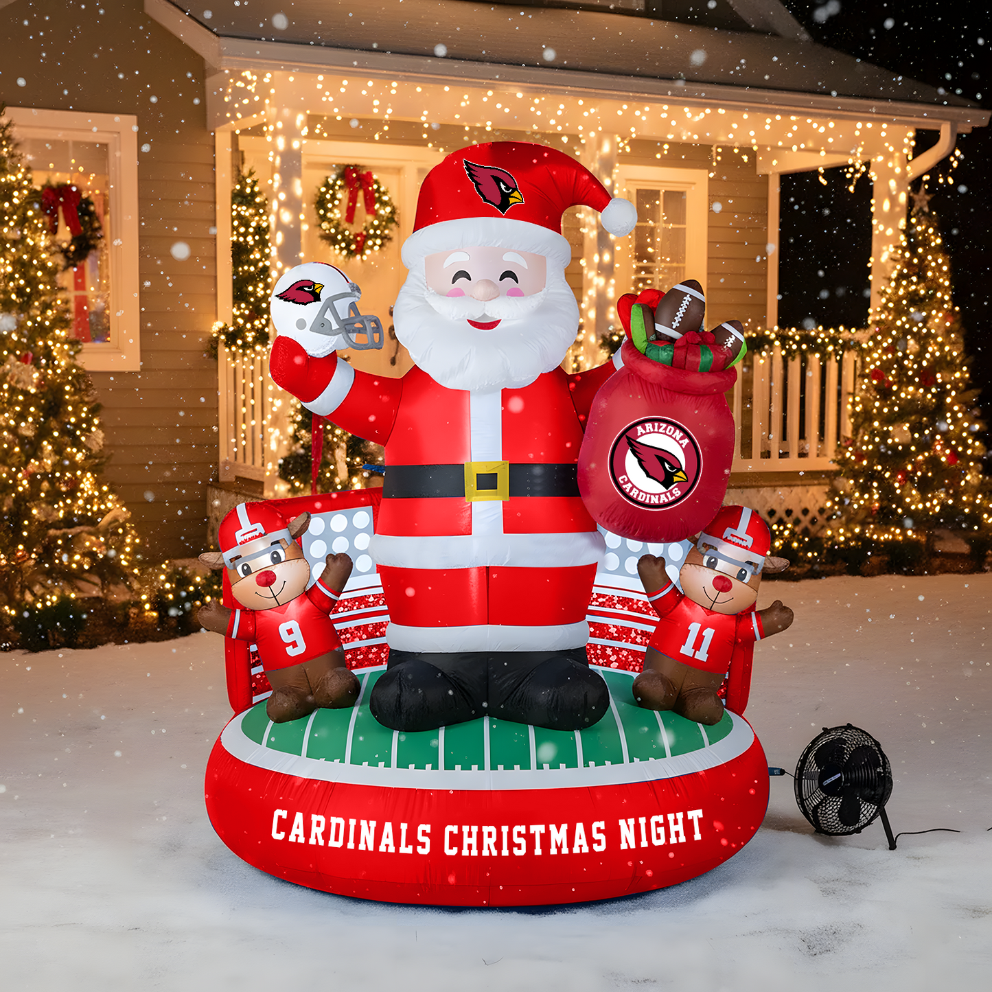 ARI X NFL Christmas Inflatable Team-Themed Santa & Reindeer NAK NHT