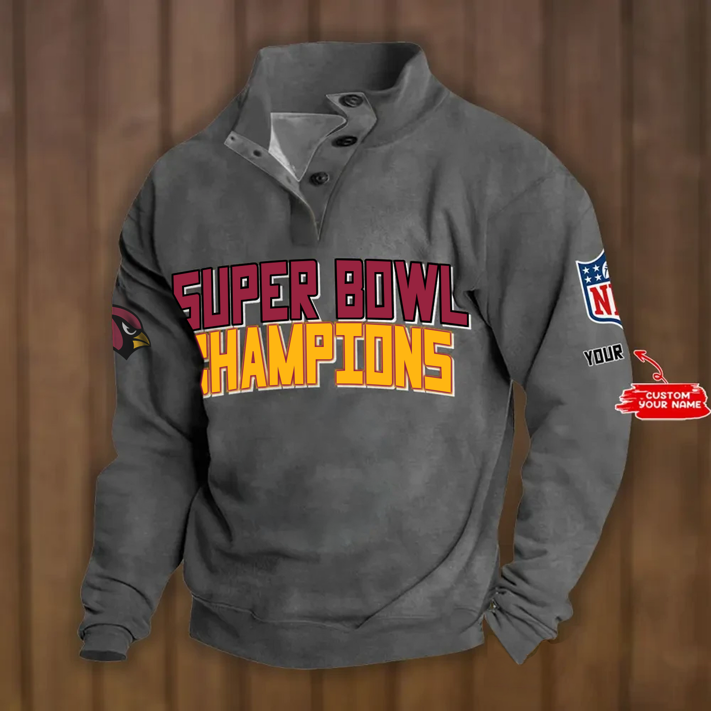ARI x NFL Double Breasted Stand Collar Hoodies DATND TANTD