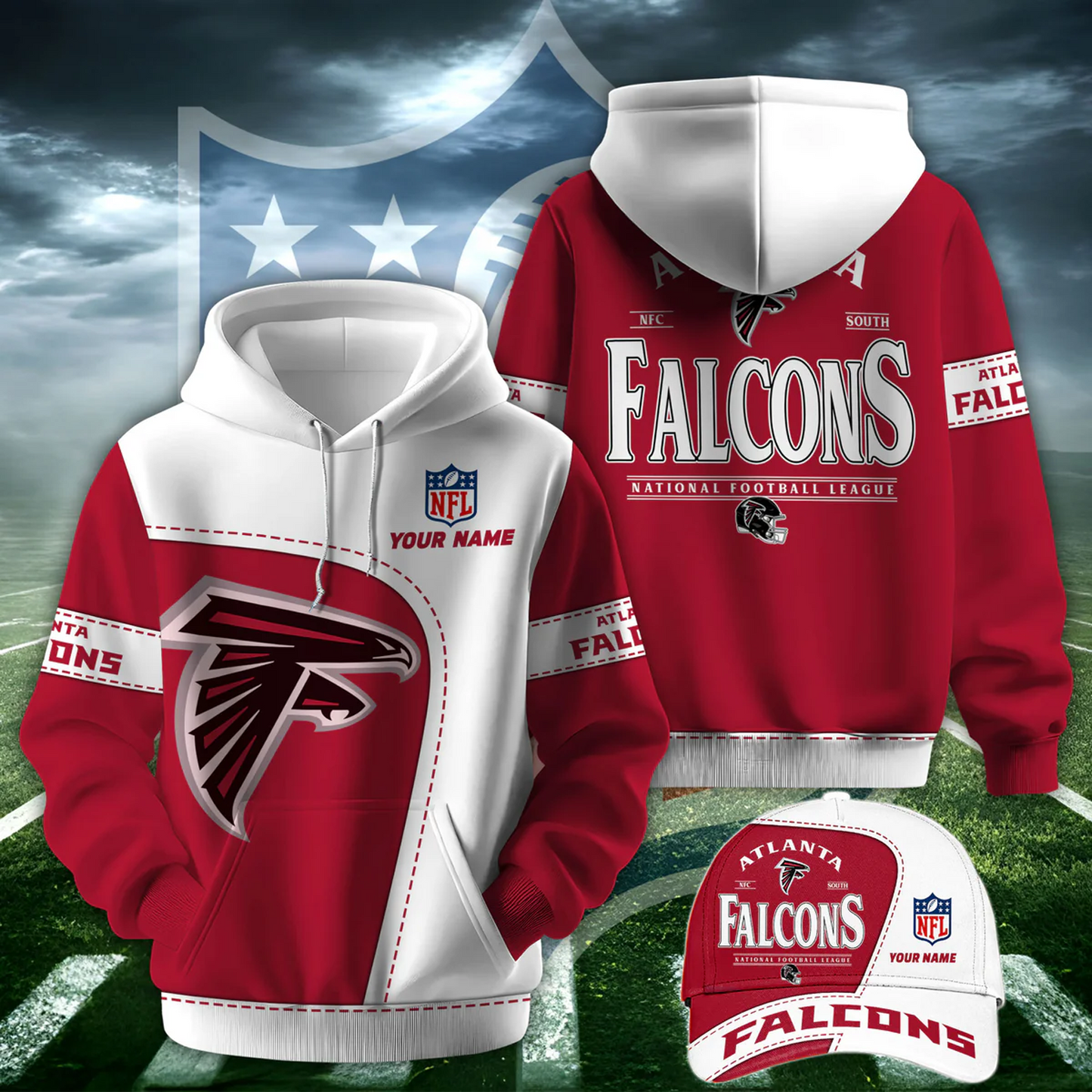 ATL X NFL Classic Logo Limited Edition Hoodie And Cap NAK NHT
