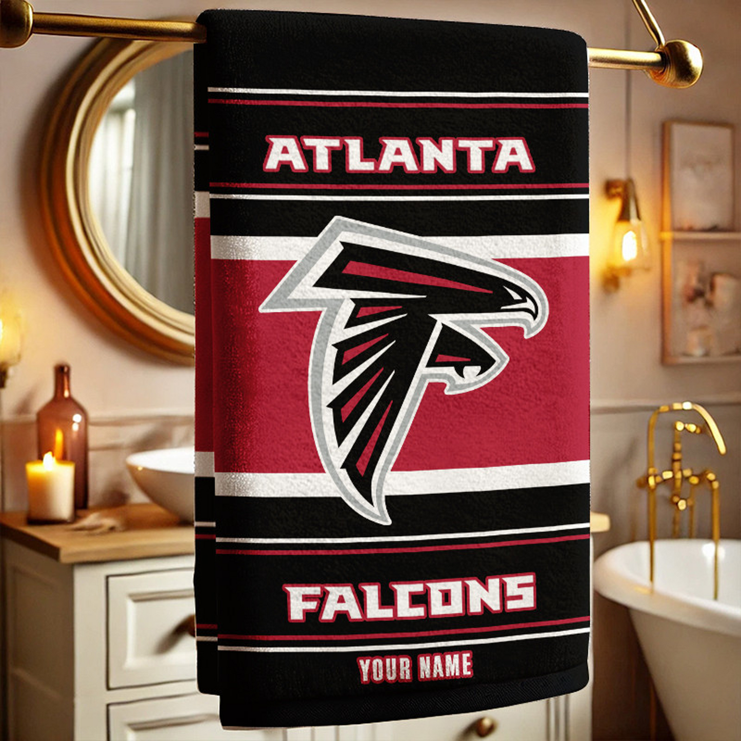 ATL X NFL New Bath Towel Custom Any Name Gifts NAK NHT