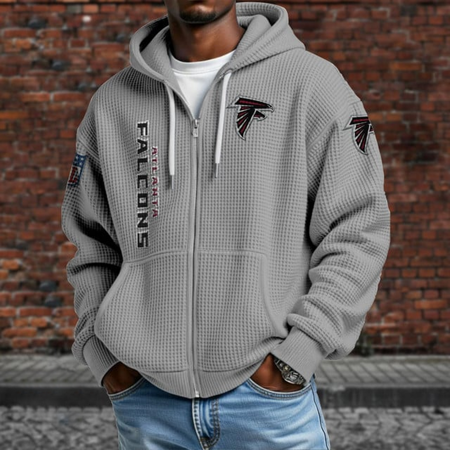 ATL X NFL Textured Lounge Zip-up Hoodie NAK NHT