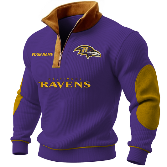 BAL x NFL PREMIUM LONG ZIP POLO SHIRT DATND TANTD