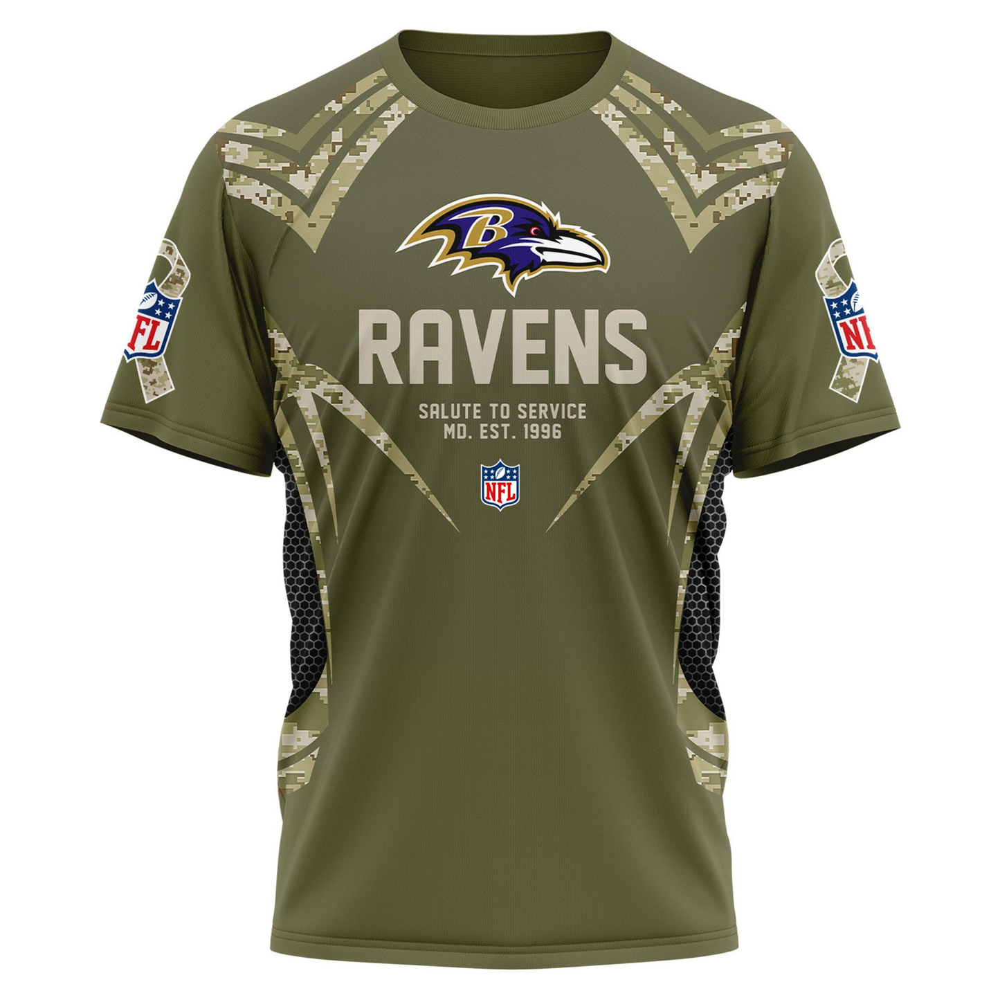 BR Premium NFL Salute to Service Camo 3D Shirt DDT CTND