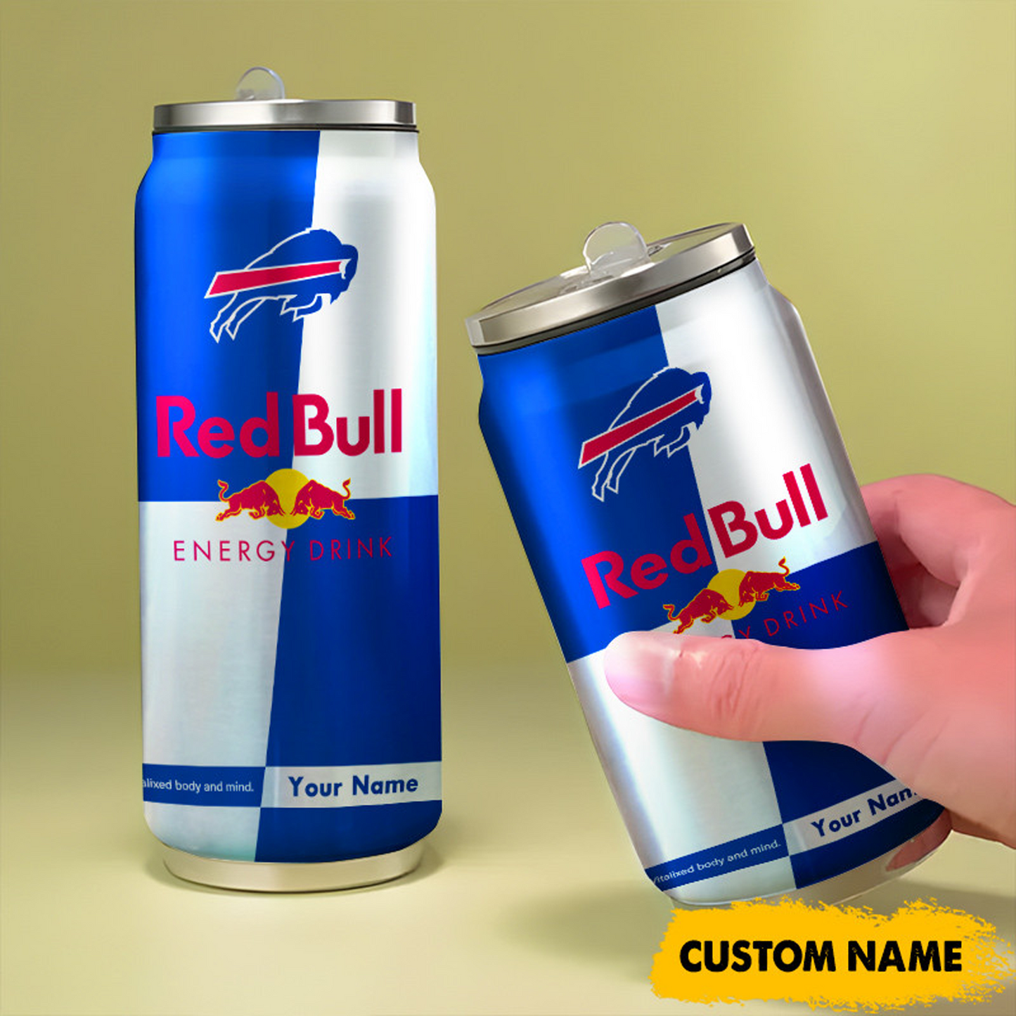 BUF x NFL Mix RedB Drink Can Tumbler Custom Any Name DATND TANTD