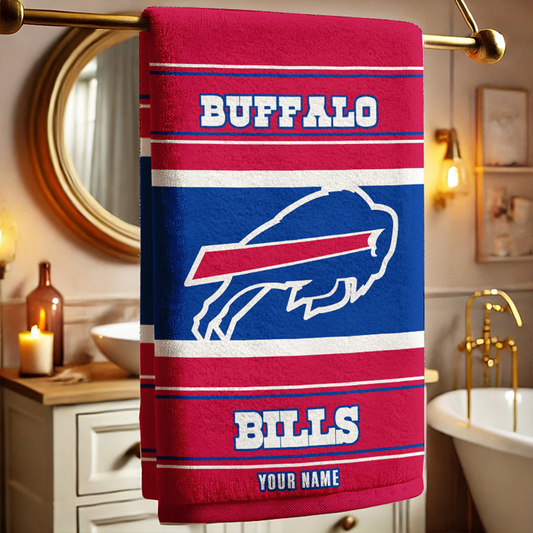 BUF X NFL New Bath Towel Custom Any Name Gifts NAK NHT