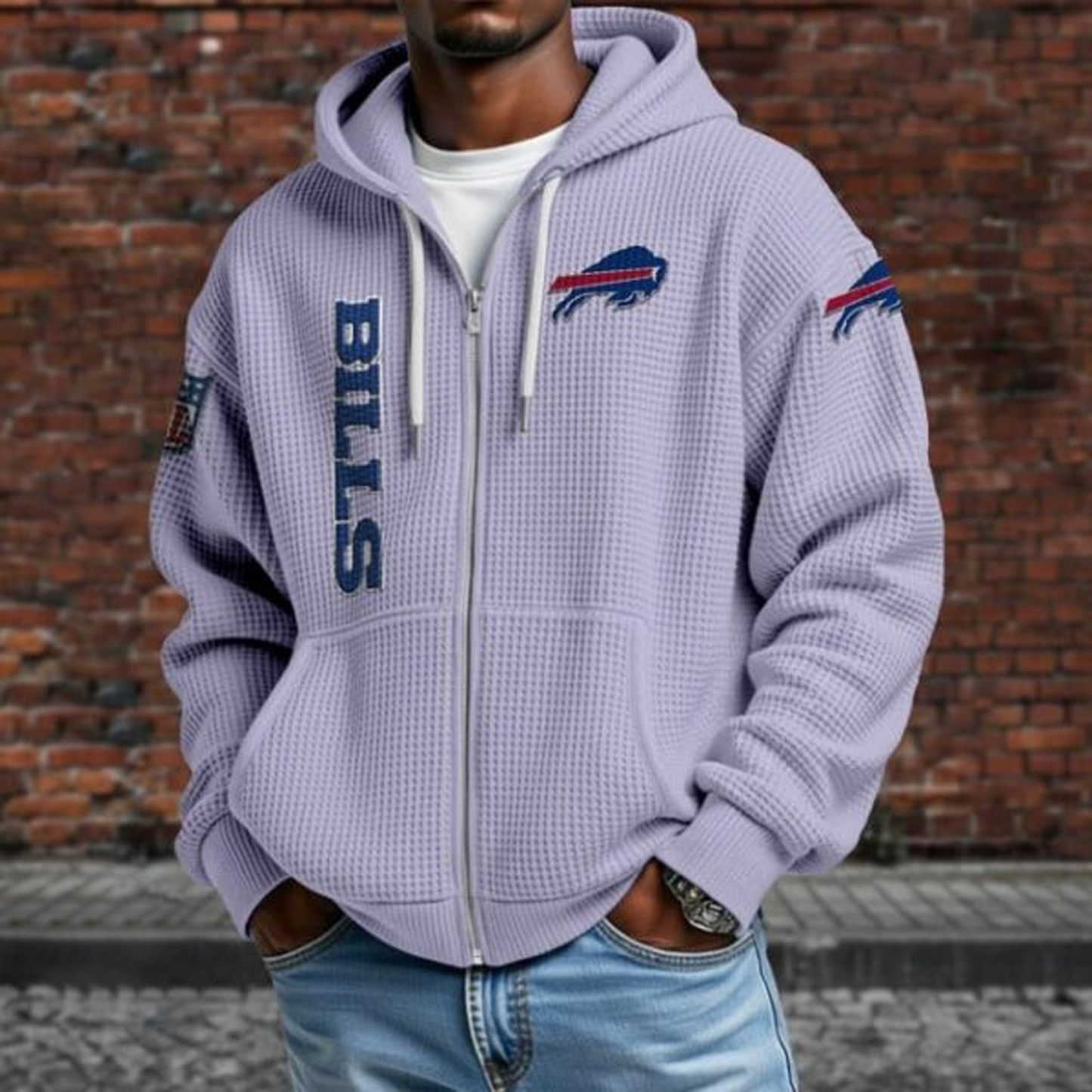BUF X NFL Textured Lounge Zip-up Hoodie NAK NHT