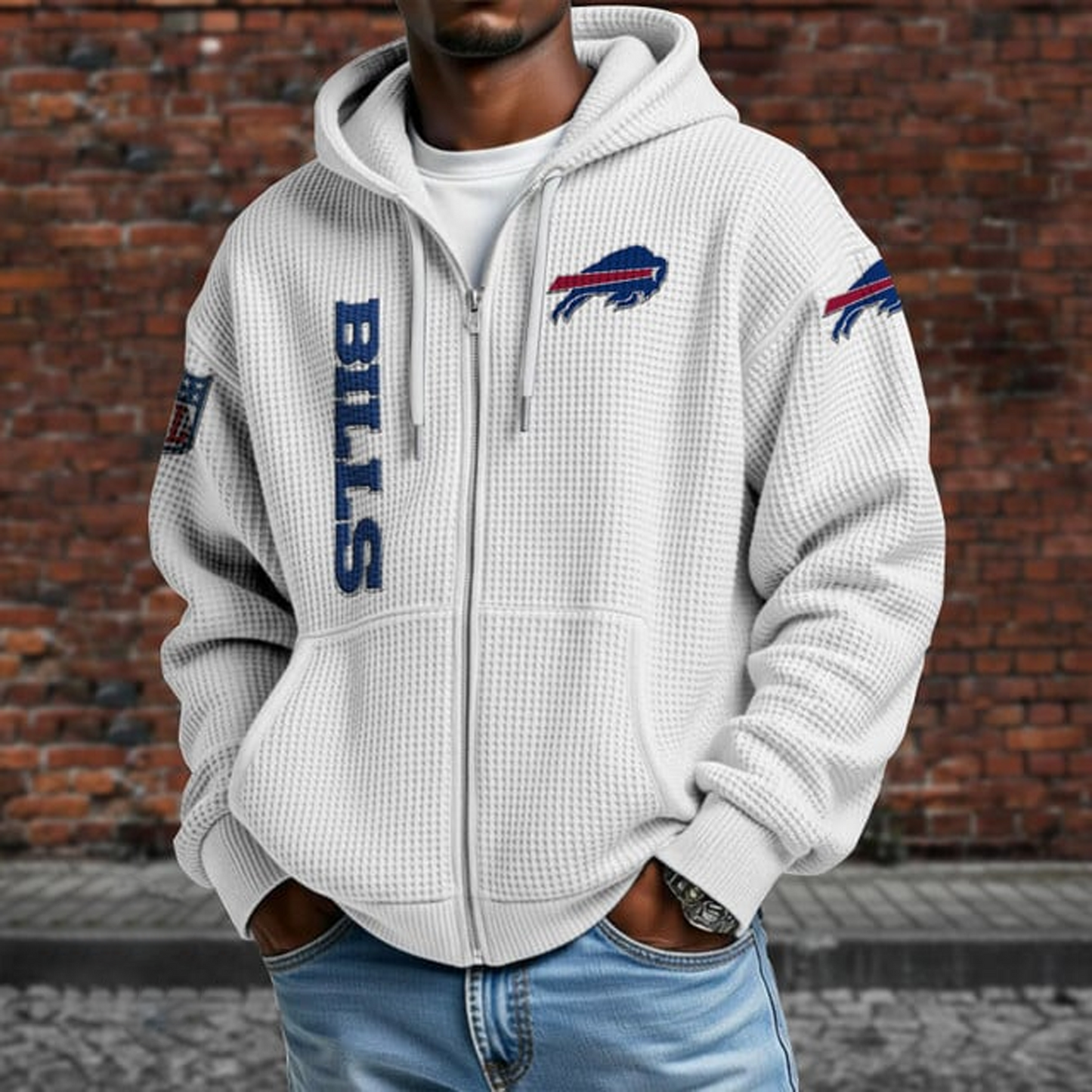 BUF X NFL Textured Lounge Zip-up Hoodie NAK NHT