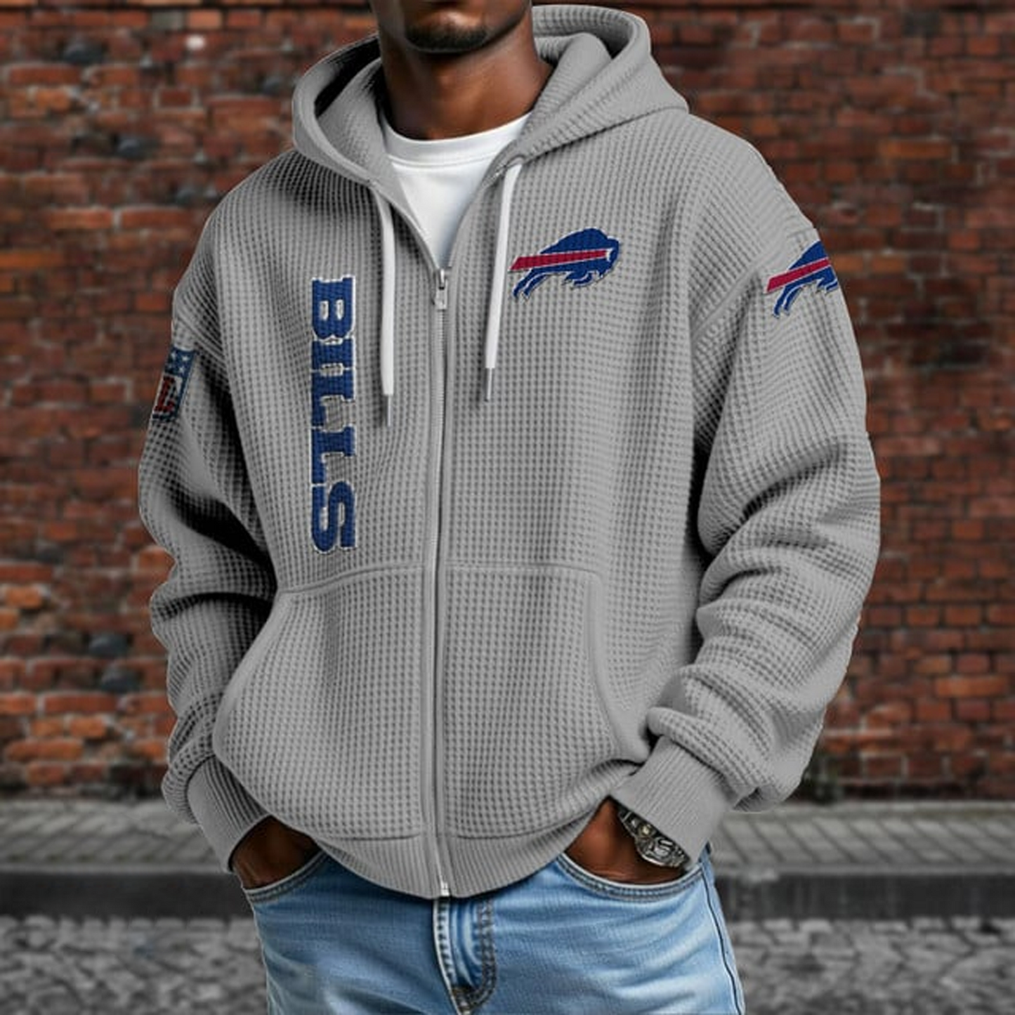 BUF X NFL Textured Lounge Zip-up Hoodie NAK NHT