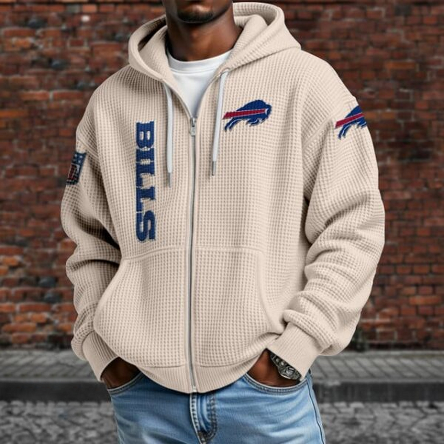 BUF X NFL Textured Lounge Zip-up Hoodie NAK NHT