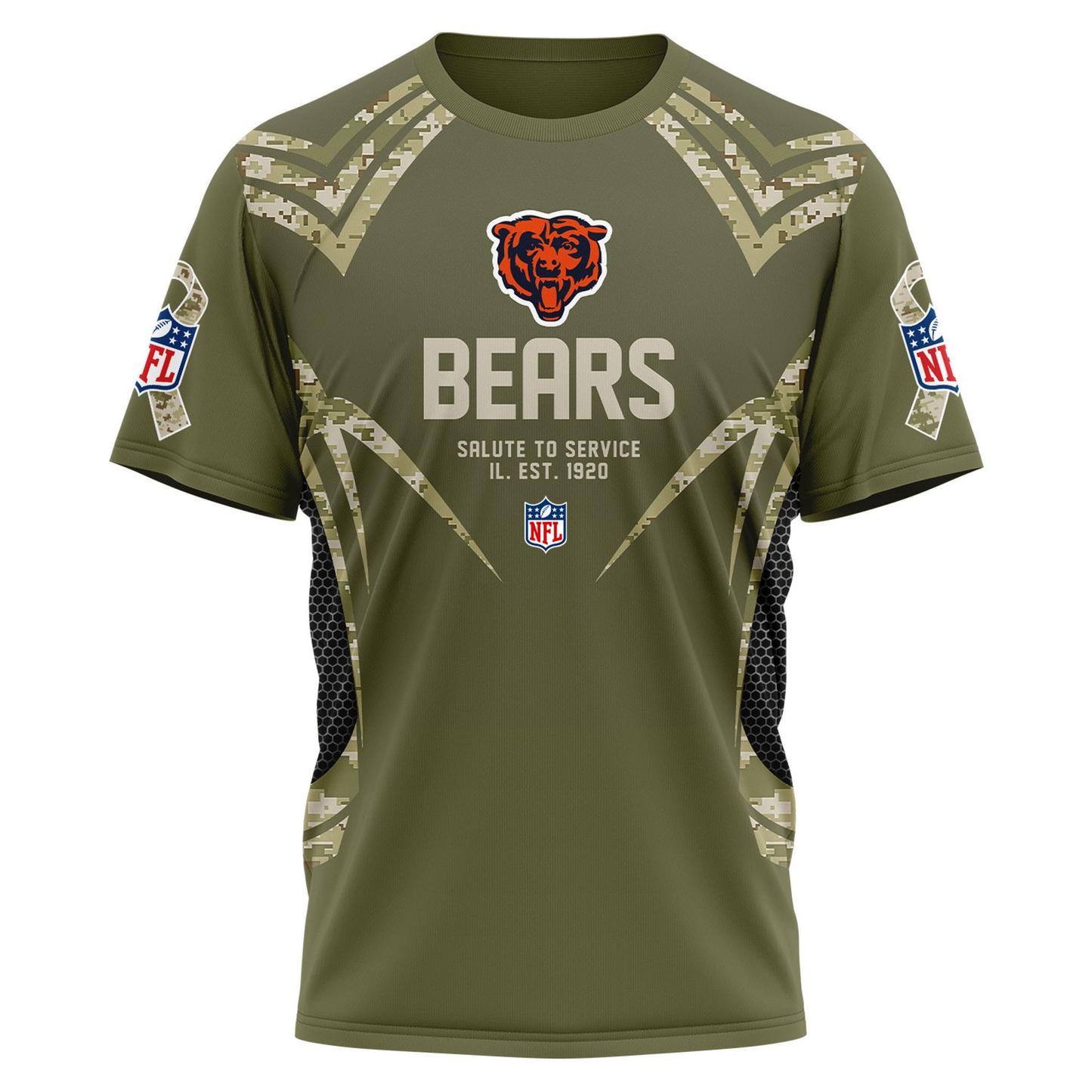 CHI Premium NFL Salute to Service Camo 3D Shirt DDT CTND