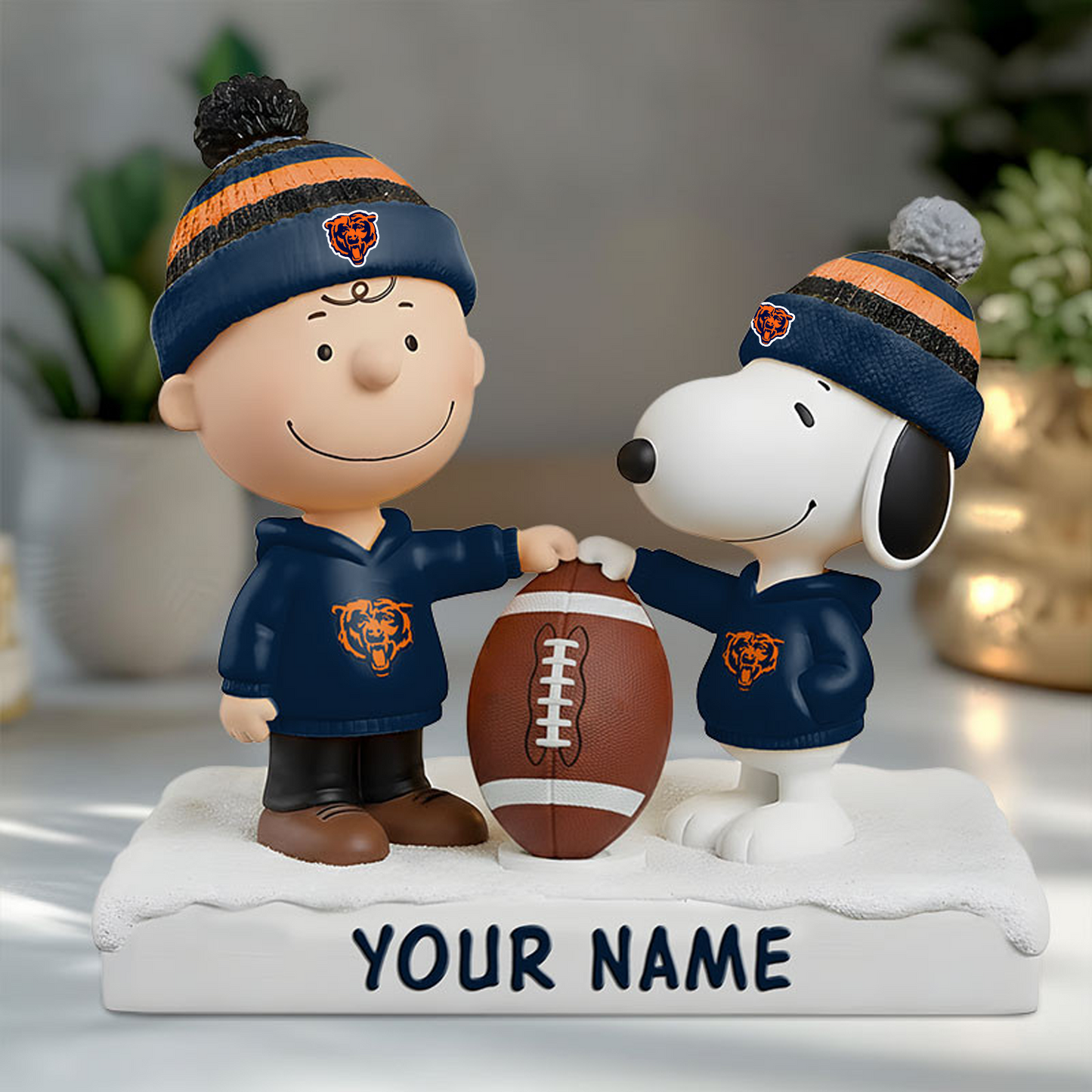 CHI X NFL And SnooPy Acrylic Block Plaque Custom Name Gifts NAK NHT