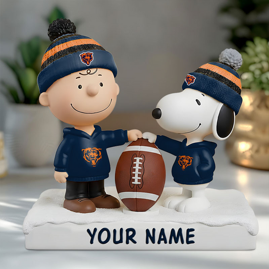 CHI X NFL And SnooPy Acrylic Block Plaque Custom Name Gifts NAK NHT