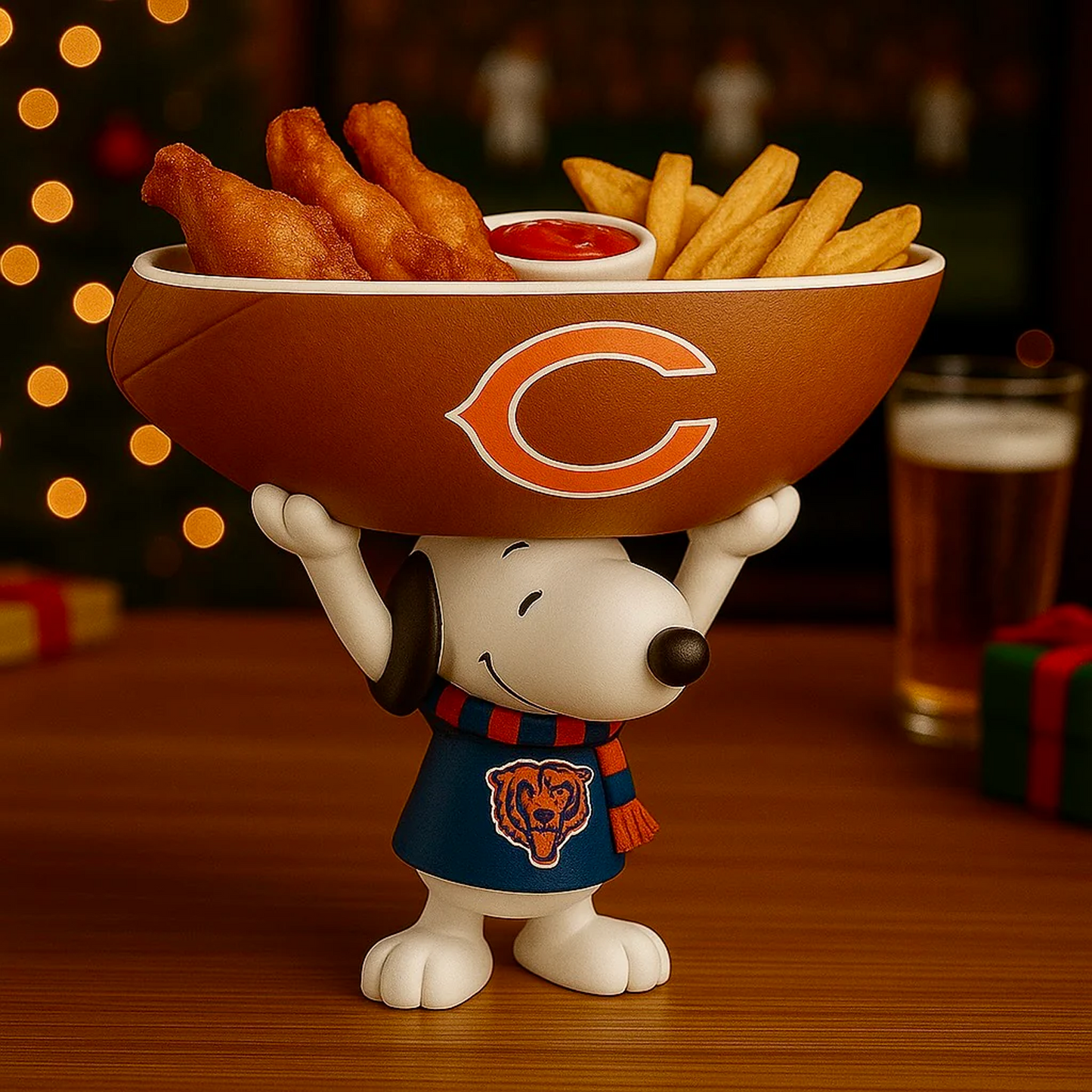 CHI X NFL Creative Football Team Snoopy Snack Tray NAK NHT