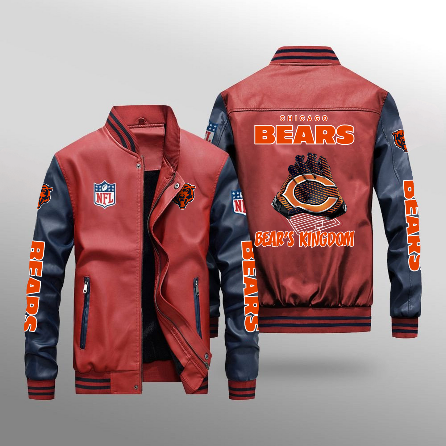 CHI x NFL Leather Bomber Jacket DATND TANTD