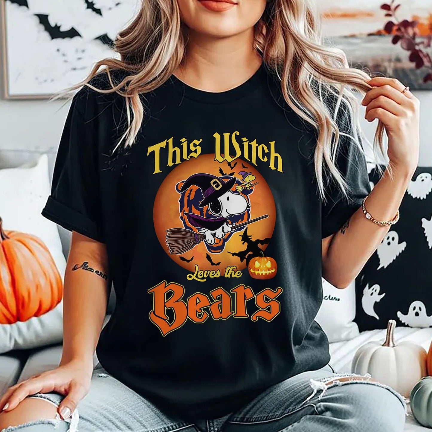 CHI x NFL This Witch Snoopy Love This 2D Shirt DatND DVT
