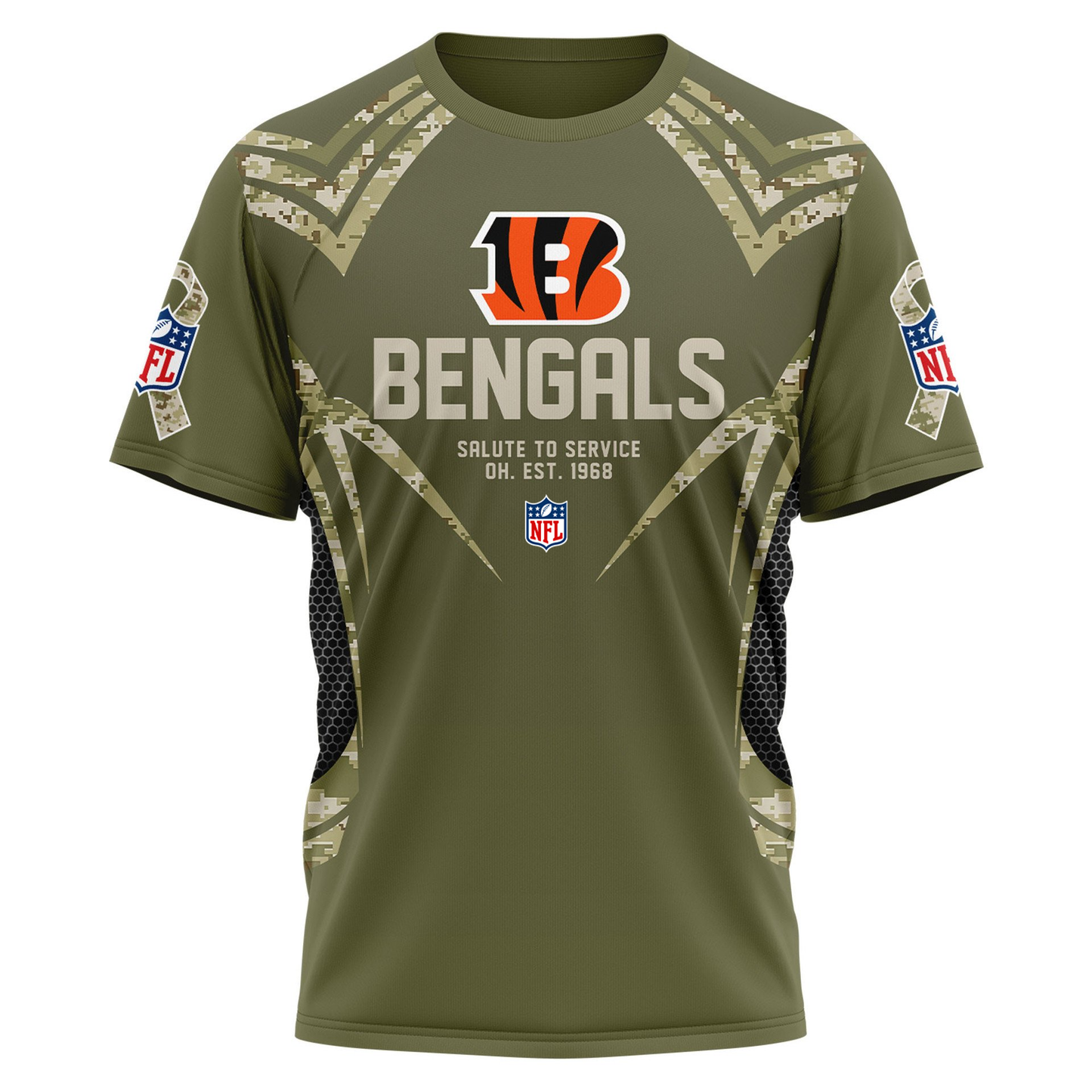 CIN Premium NFL Salute to Service Camo 3D Shirt DDT CTND