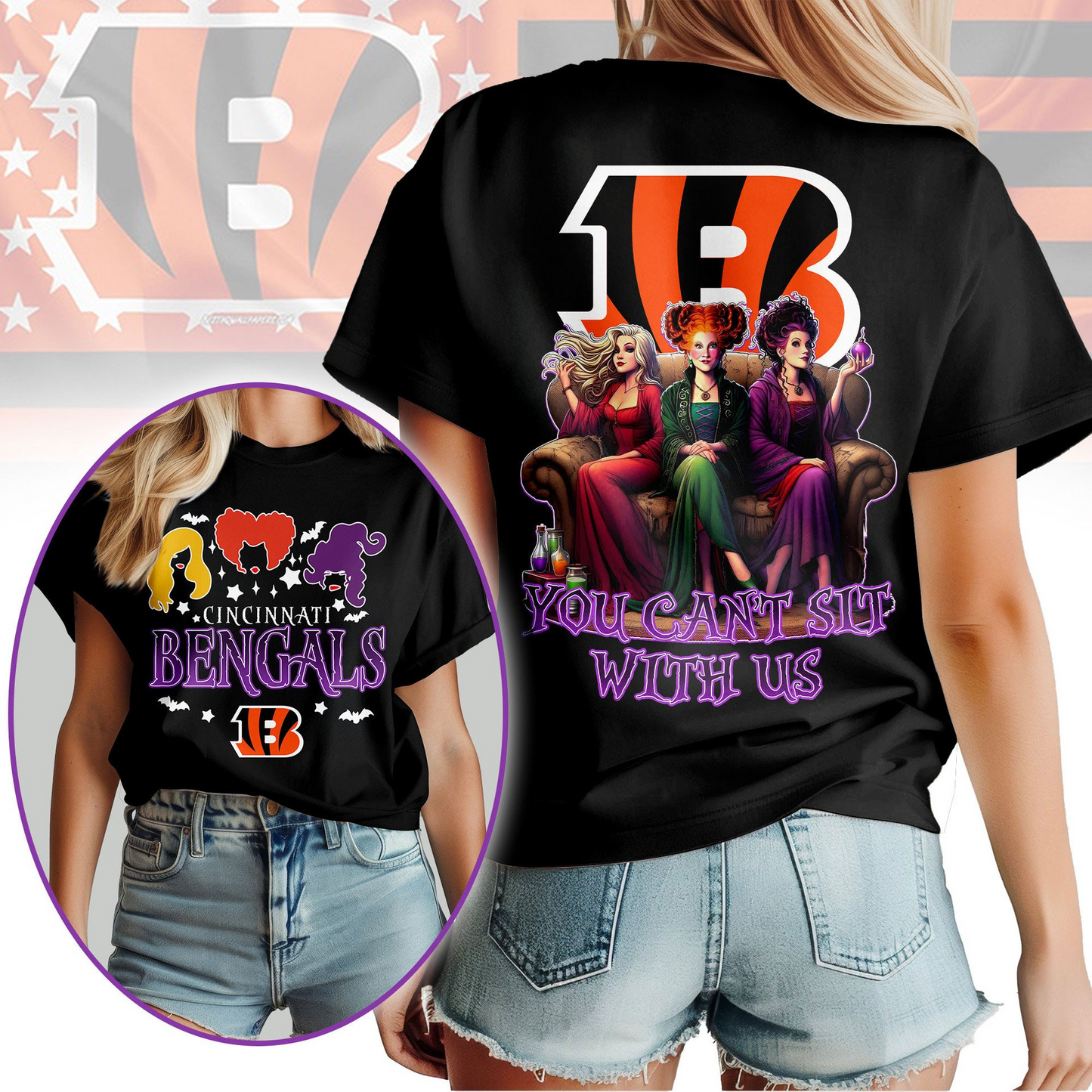 CIN Premium NFL You Can't Sit With Us 3D T-shirt DDT NTL