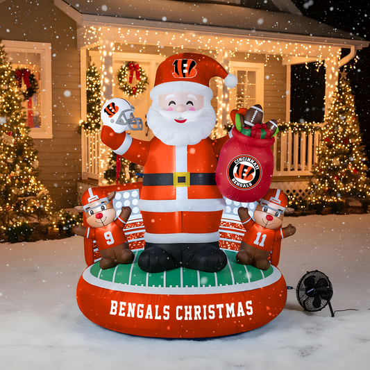 CIN X NFL Christmas Inflatable Team-Themed Santa & Reindeer NAK NHT
