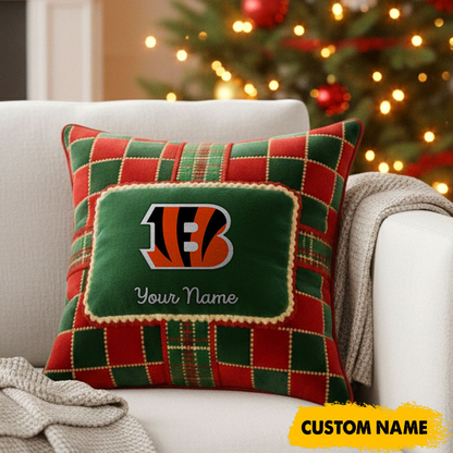 CIN x NFL Christmas New Square Pillow DatND DVT