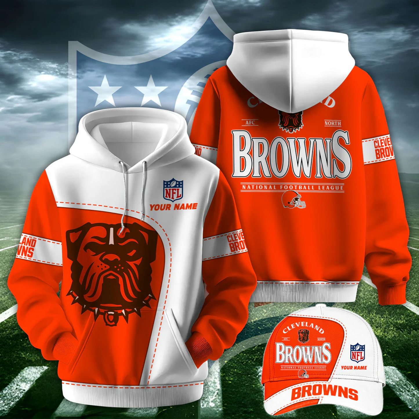 CLE X NFL Classic Logo Limited Edition Hoodie And Cap NAK NHT
