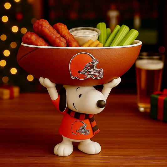 CLE X NFL Creative Football Team Snoopy Snack Tray NAK NHT