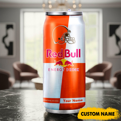 CLE x NFL Mix RedB Drink Can Tumbler Custom Any Name DATND TANTD