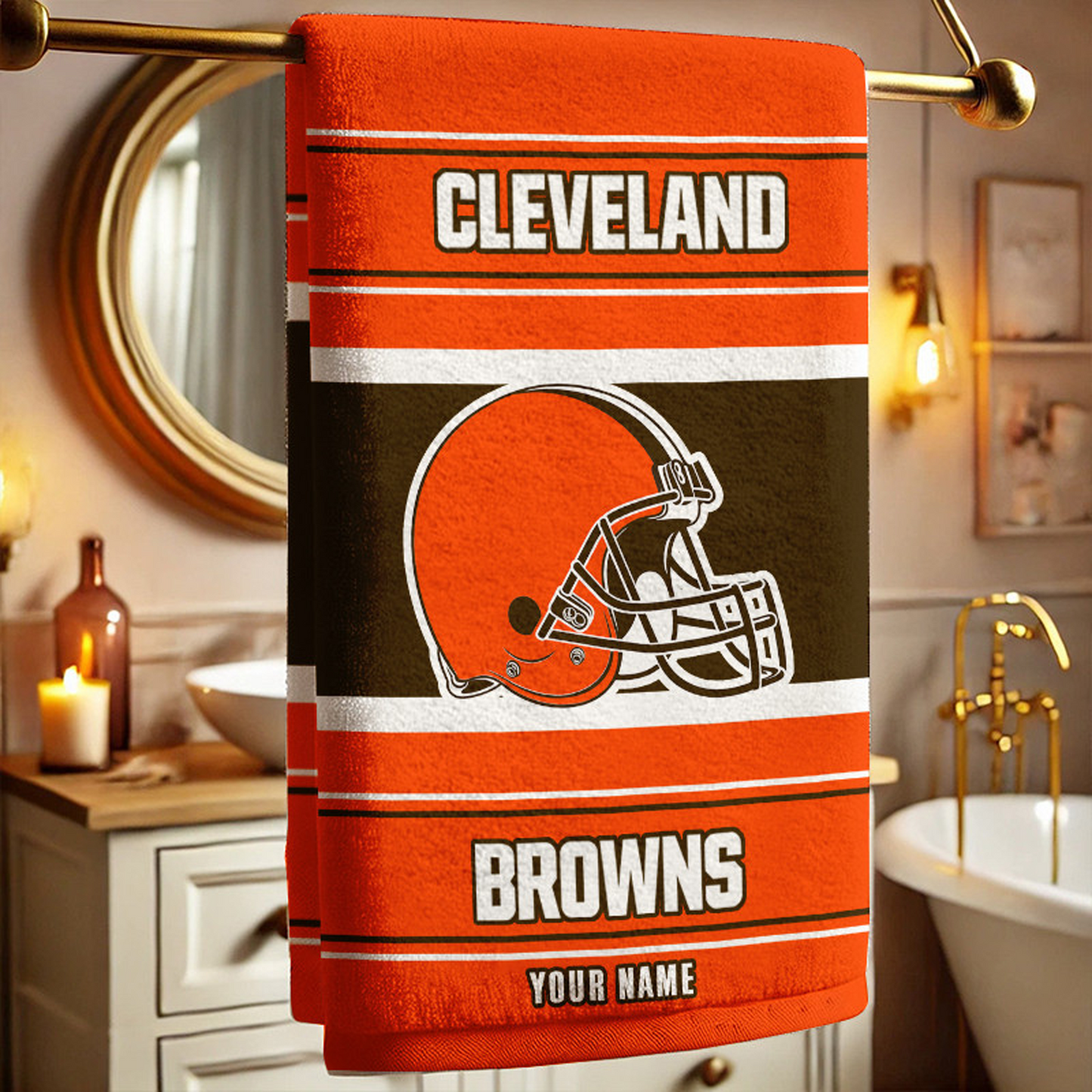 CLE X NFL New Bath Towel Custom Any Name Gifts NAK NHT