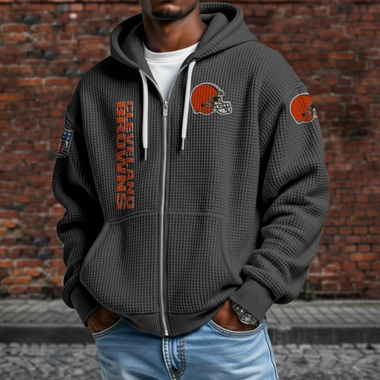 CLE X NFL Textured Lounge Zip-up Hoodie NAK NHT