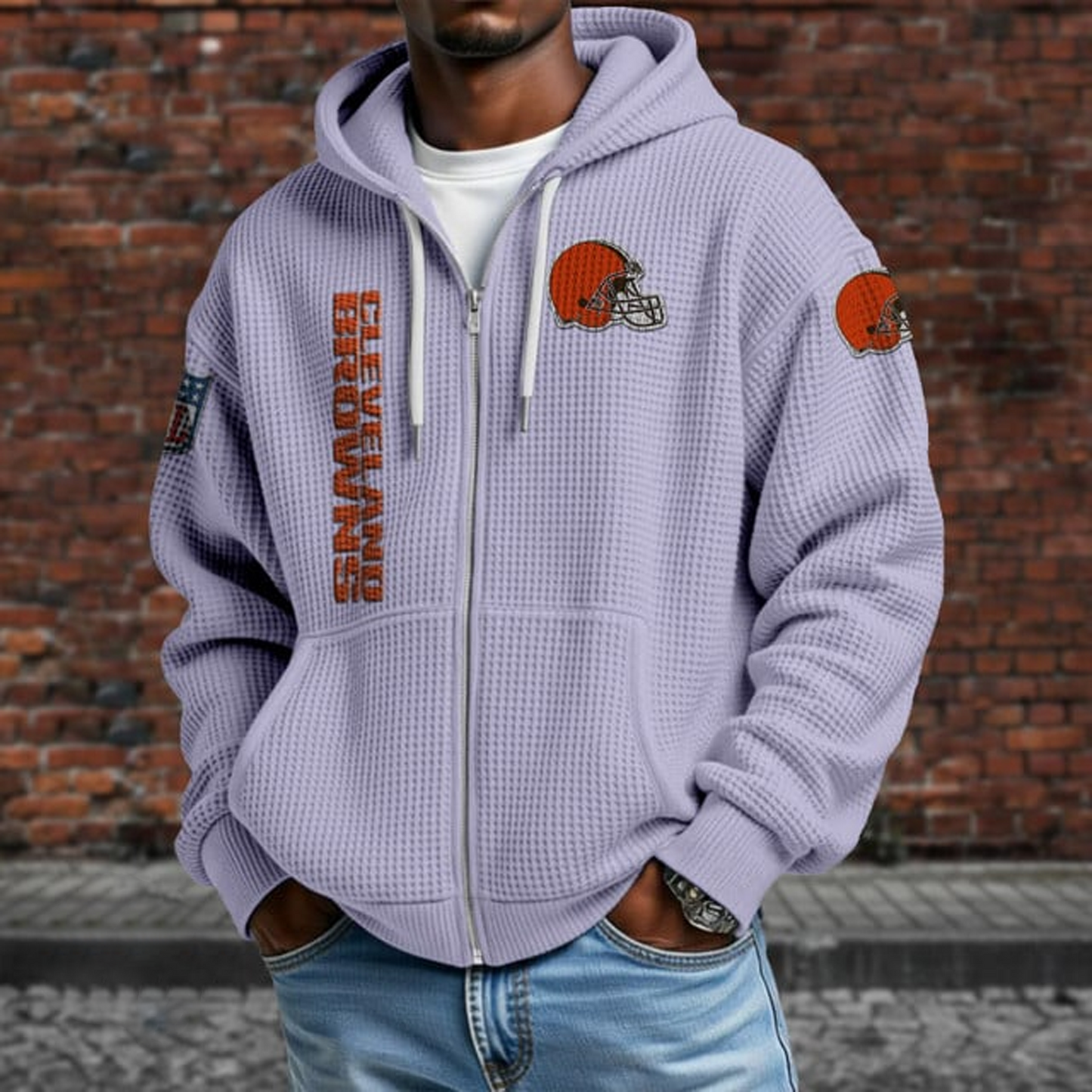 CLE X NFL Textured Lounge Zip-up Hoodie NAK NHT