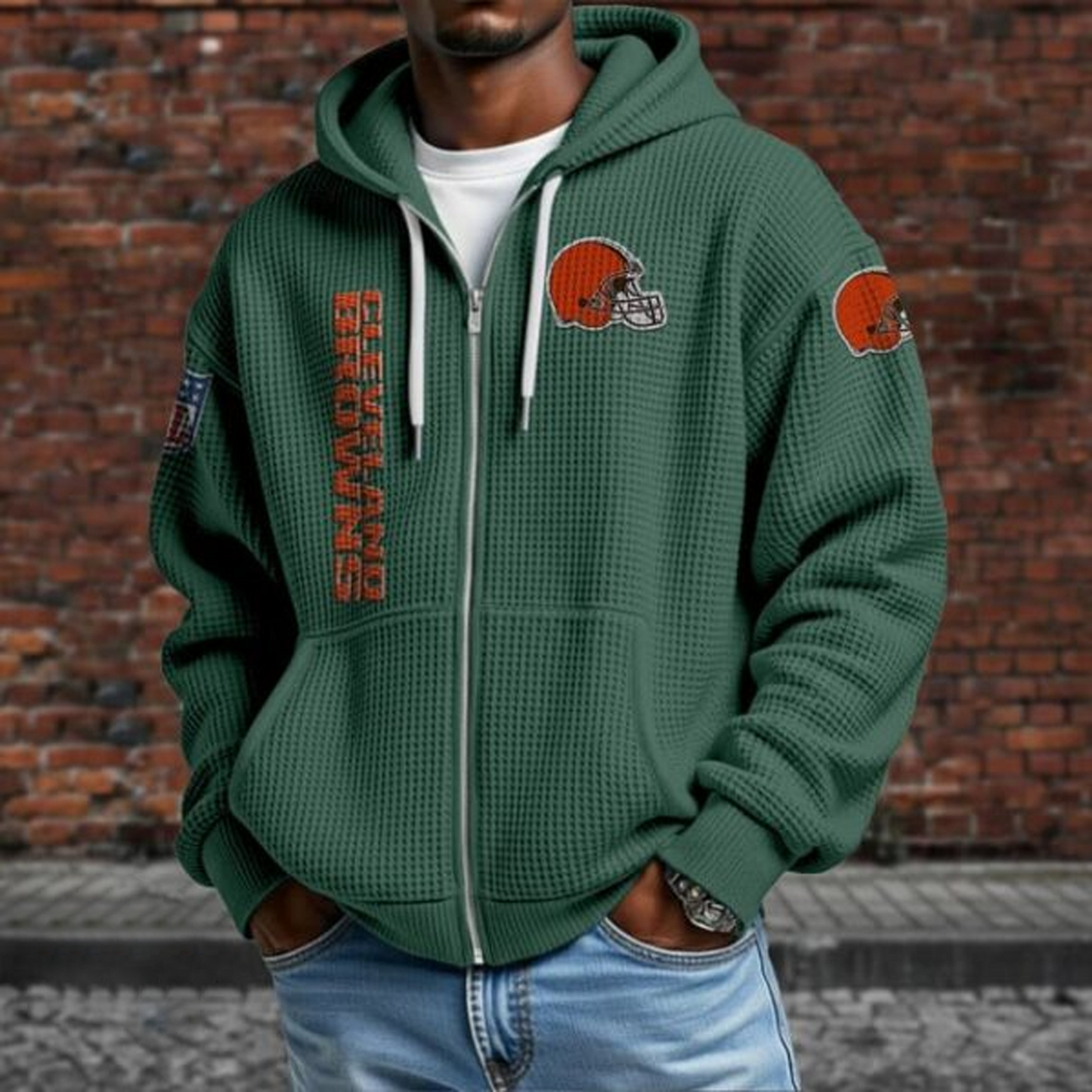 CLE X NFL Textured Lounge Zip-up Hoodie NAK NHT