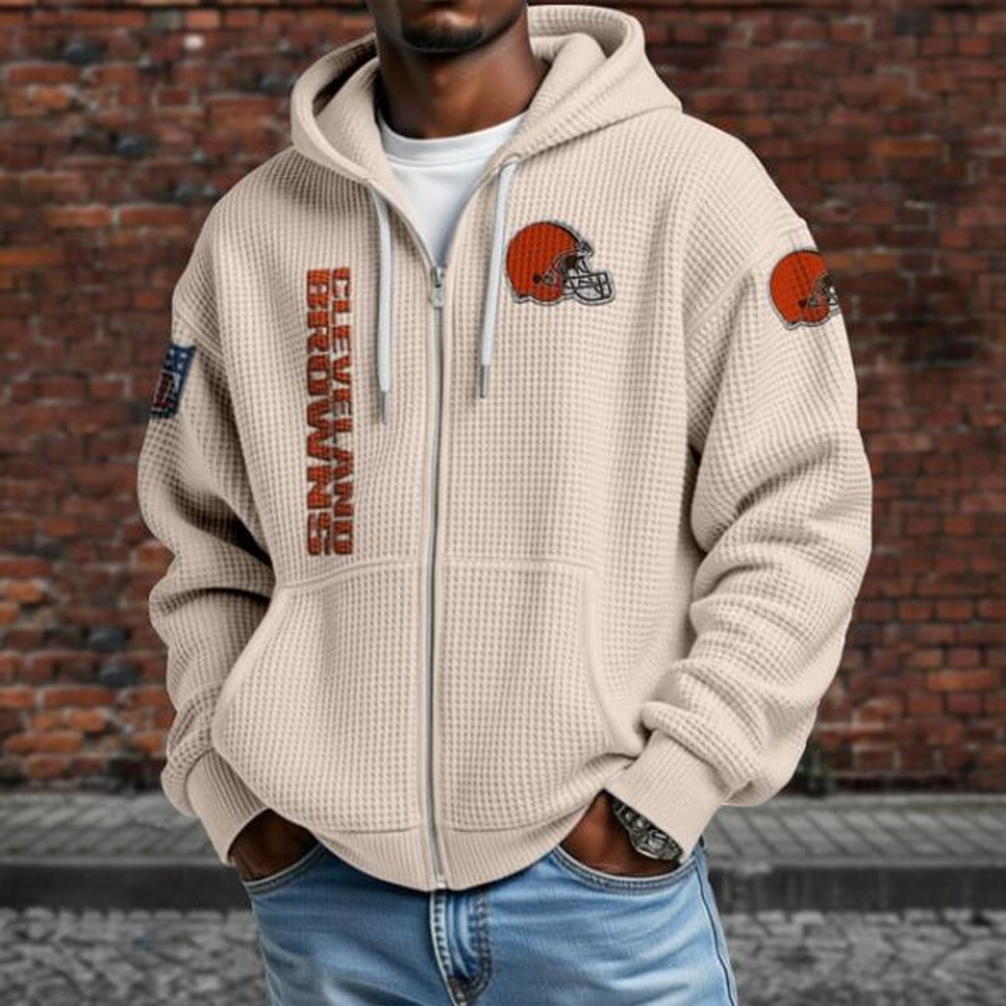CLE X NFL Textured Lounge Zip-up Hoodie NAK NHT