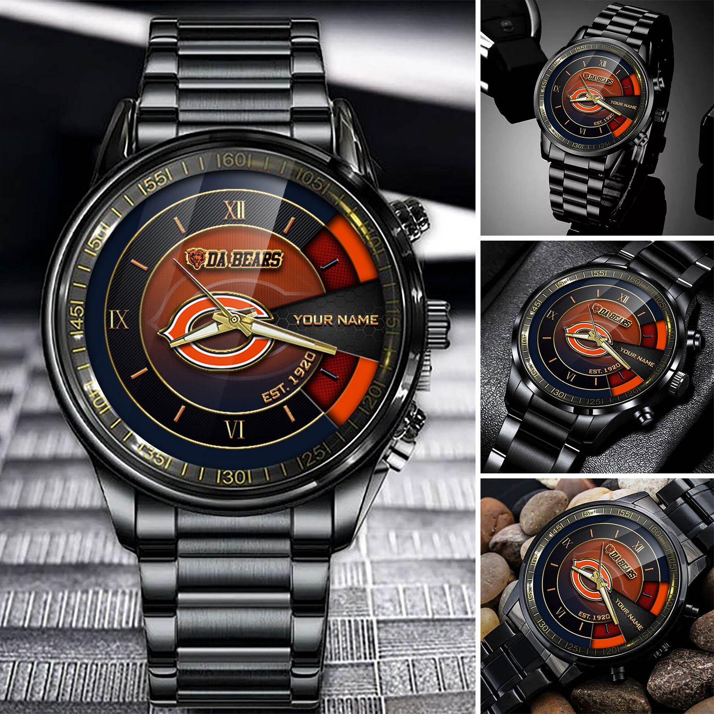 Customize Your Name CHI x NFL Black Fashion Watch Fan Gifts DDT CTND