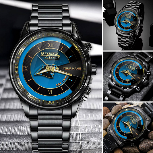 Customize Your Name CP x NFL Black Fashion Watch Fan Gifts DDT CTND
