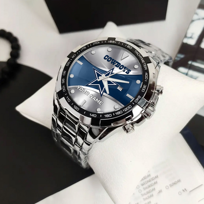 DAL x NFL Alloy Men Quartz Watch - Custom Name DATND TANTD